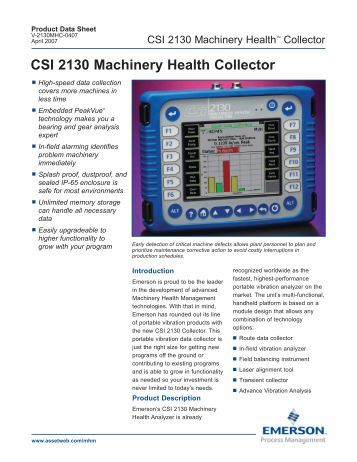 Csi 2130 vibration analyzer